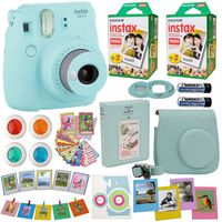 Fujifilm Instax Mini 9 Instant Camera + Fuji INSTAX Film (40 Sheets) Includes Camera Case + Frames + Photo Album + 4 Color Filters and More (Blue)