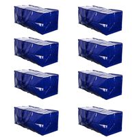 VENO Heavy Duty Extra Large Moving Bag Storage Tote Backpack Carrying Handles & Zipper Alternative to Moving Box, Compatible with IKEA Frakta Hand Carts Boxes Bin, Made of Recycled Material (8 Packs)