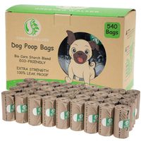 Greener Walker Poop Bags for Dog Waste-540 Bags,Extra Thick Strong 100% Leak Proof Biodegradable Dog Waste Bags (Brown)