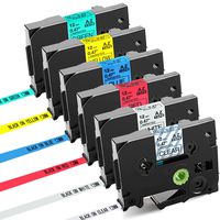GREENCYCLE 6 Pack Combo Set Compatible for Brother P-Touch Standard Laminated Label Tapes TZ131 TZ231 TZ431 TZ531 TZ631 TZ731 12mm x 8m, 1/2" x 26.2ft