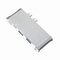 6 in 1 USB C Hub, Type-C Power Delivery 4K Video HD Output Port, 2 USB 3.0 Ports, SD/MicroSD Card Reader Aluminum Alloy for MacBook Pro 2015/2016 and Other Type-C Devices (Gray)