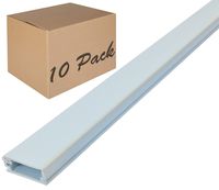 Electriduct Medium Latching Cable Raceway (500 Series) - 5 Feet - White | 10 Sticks (50 Feet Total)