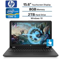 HP 15.6 inch High Performance Laptop, 15.6 HD (1366 X 768) Touchscreen Display, Intel Core i5-8250U Processor (Up to 3.4GHz), 8GB DDR4 SDRAM, 2TB HDD, Webcam, Bluetooth, Windows 10