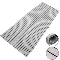Happybuy Boat Decking Sheet 94.5 X 35.4 Inch 6MM Thick Non-Skid EVA Foam Faux Teak Decking Self-Adhesive Marine Yacht RV Swimming Pool Garden Boat Flooring Sheet (Grey with Black Seam, 94.5" x 35.4")