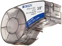Brady M21-375-595-RD BMP21 Tape B- 595 Indoor/Outdoor Vinyl Film Size: 3/8" x 21' WHT/RED
