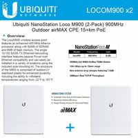 Ubiquiti locoM9 2-PACK NanoStation loco M900 900MHz Outdoor airMAX CPE 15+km PoE