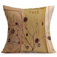 Elogoog Happy Fall Thanksgiving Vintage Pillowcase Soft Linen Pillow Cover Home Decor 18 x 18 Inches Turkey Printing Cushion Case Family Prom Celebration (18 x 18 Inches, B)