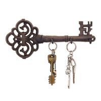 Decorative Wall Mounted Cast Iron Key Holder - Vintage Key with 3 Hooks - Wall Mounted - Rustic Cast Iron Hanger- 10.8 x 4.7- with Screws and Anchors by Comfify