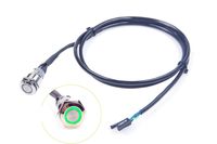 KNACRO 16mm Chassis Switch with 60cm / 23.6in Cable Blue LED Ring with Switch Symbol for DIY Computer Switch and Restart Button (16MM 100CM, Green Ring)