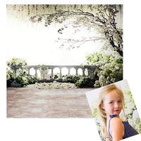 Kate 10x10ft Scenic White Flowers Tree Photography Backdrops Brick Floor Family Balcony Photo Background Holiday Party Decoration Wedding Photoshoot for Backdrop