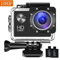 Action Camera, 12MP 1080P 2 inch LCD Screen, Waterproof Sports Cam 120 Degree Wide Angle Lens, 30m Sport Camera DV Camcorder with with 2 Rechargeable Batteries and Mounting Accessories Kit G002