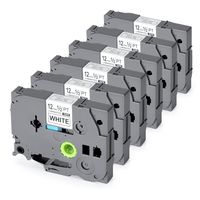 Replace TZe231 TZ P-Touch Label Tape Standard Laminated Label Tapes TZe-231 TZ231 TZ-231 Compatible for Brother P Touch PT-H100 PT-D210 PT-H110 PT-D400AD PT-D600 1/2-Inch x 26.2Feet (12mm x 8m) 6-Pack