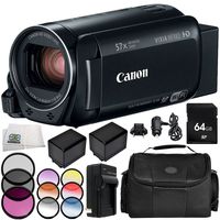 Canon VIXIA HF R82 Camcorder 9PC Accessory Bundle - Includes 64GB SD Memory Card, 3 Piece Filter Kit (UV, CPL, FLD), More - International Version (No Warranty)