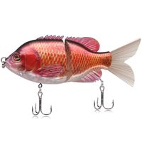 TRUSCEND Fishing Lures 6'' Metal Jointed Swimbait Transparent Topwater Life-Like Floating Sunfish bass Trout Hard Lures