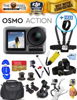 DJI Osmo Action 4K Camera Accessory Bundle with 32GB MicroSD, Case, Head and Chest Strap, Tripod + Much More