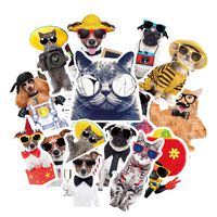 Kids Cute Lovely Animal Cat and Dog Laptop Stickers Water Bottle Skateboard Motorcycle Phone Bicycle Luggage Guitar Bike Sticker Decal (Cat and Dog)