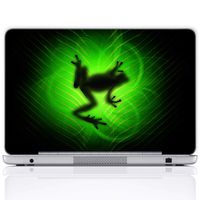 Meffort Inc 17 17.3 Inch Laptop Notebook Skin Sticker Cover Art Decal (Included 2 Wrist pad) - Green Frog Design