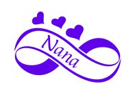 Dixies Decals Nana with Hearts 6.5" Wide Purple Vinyl Decal Sticker Car Truck Laptop Notebook Ipad #2002