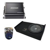 Compatible with 2009-2015 Ford F-150 Super Crew Truck Kicker CompR CWR12 Single 12" Sub Box Enclosure & CXA600.1 (Renewed)