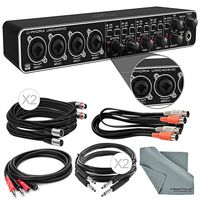 Photo Savings Behringer U-PHORIA UMC404HD USB 2.0 Audio/MIDI Interface and Accessory Bundle w/ 4X Xpix Cables + 2RCA Male Dual Cable + Dual MIDI Cable + Fibertique
