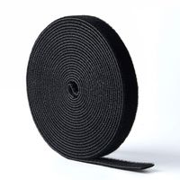 ApexOne 0.6 Inch Wide 16.4 Feet Long Hook and Loop Fastening Tape Roll Cable Straps, Reusable Self Gripping Cable Ties Wire Organizer Cord Management - 5 Colors and 2 inch Wide Available (Black)