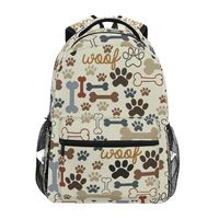 Backpacks Dog Paw Prints Bones College School Book Bag Travel Hiking Camping Daypack