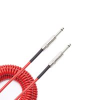 D'Addario Accessories Coiled Instrument Cable, 30' - Red