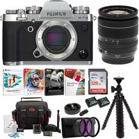 Fujifilm X-T3 Mirrorless Digital Camera w/XF18-55 Lens (Silver) Accessory Bundle + Sandisk 128GB Ultra UHS-I + 2 NP-W126 & Dual Charger + 58mm 3-Piece Filter Kit + Deluxe Photo Software