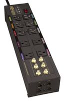 Tripp Lite Isobar 10 Outlet Audio/Video Surge Protector Tel/Modem/Coax/Network 8ft Cord Right Angle Plug, $500,000 Insurance (HT10DBS)