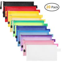 JARLINK 20 Pack 10 Colors Zipper Mesh Pouch, Pencil Pouch Pen Bag Multipurpose Travel Bags for Office Supplies Cosmetics Travel Accessories Multicolor