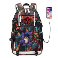Anime Naruto Cosplay Backpack Daypack Bookbag Laptop Bag School Bag with USB Charging Port (Color 6)