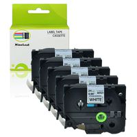 NineLeaf 5PK Black on White 24mm 1''/0.94'' Label Tape Compatible for Brother TZeS251 TZe-S251 TZ-S251 TZS251 P-Touch PT-P700 Label Maker