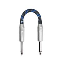 Spectraflex Braided Series Pedal Cable,12 Inch, Dual Straight Plugs, Blue