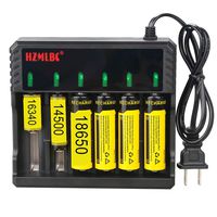 Garberiel 6 Bays Battery Charger Universal Smart Li-ion Charger for Li-ion 18650,18500,18350,17670,16340,14650,14500,10440 Rechargeable Battery Charger