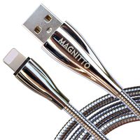 MAGNITTO USB Charging Cable Metal Braided Cord, Strong and Durable Premium Wire, Tangle Free, Charge and Data sync at high Speed (2.4amp, 3.3ft, Silver Charger Cable)