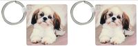 3dRose Shih Tzu puppy - Key Chains, 2.25 x 4.5 inches, set of 2 (kc_4807_1)