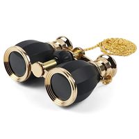 Kingscope 4X30 Vintage Opera Glasses Binoculars for Theater Musical Concert (Black, with Chain)