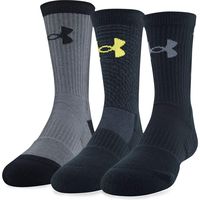 Under Armour Kids' SC30 Phenom Crew Socks 3 Pack (Black, 13.5K - 4Y)