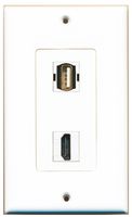 RiteAV - 1 USB A/A and 1 HDMI Port Wall Plate White