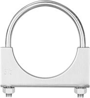 TOTALFLOW Natural Finish 3.5" TF-U350 304 Stainless Steel Saddle U-Bolt Exhaust Muffler Clamp-3.5 Inch