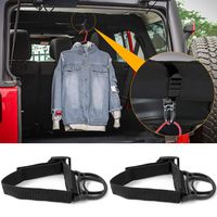 2PCS Roll Bar Coat Hanger Clothes Hook for Jeep Wrangler CJ YJ TJ LJ JK JKU JL JLU JT Sports Sahara Freedom Rubicon & Unlimited X 2/4 Door (Black)