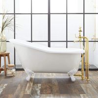 Signature Hardware 144838 Erica 57" Cast Iron Clawfoot Tub with Imperial Feet and Rolled Rim