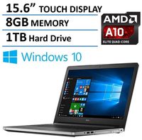 2017 Dell Flagship 15 5000 15.6" HD Touchscreen Laptop, AMD Quad-Core A10-8700P Processor up to 3.2GHz, 8GB Ram, 1TB HDD, DVD, Backlit Keyboard, Bluetooth, HDMI, Webcam, Win 10, MaxxAudio Pro