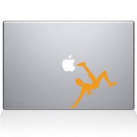 The Decal Guru Soccer Bicycle Kick MacBook Decal Vinyl Sticker - 12" MacBook - Yellow (1178-MAC-12M-SY)