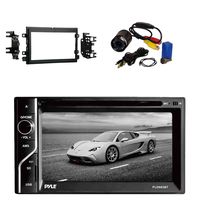Pyle PLDN63BT 6.5'' 2-DIN in-Dash Touch Screen BT Receiver with Metra 95-5812 2-DIN Radio Installation Kit for 04-up Ford Vehicles & Pyle PLCM22IR Flush Mount Rear View Camera w/0.5 Lux Night Vision