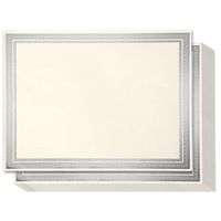 Award Certificates - 50 Blank Plain Paper Sheets - With Silver Foiled Metallic Border Computer Paper - Laser & Inkjet Printer Compatible - Ivory - Silver Foiled