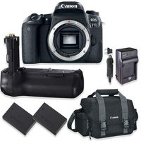 Canon EOS 77D DSLR Camera Body Only Kit with Canon 300-DG Digital Gadget Bag + Replacement 77D Battery Grip + 2 Replacement LP-E17 Batteries with A Multi Purpose Travel Charger