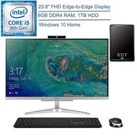 2020 Acer Aspire C24 AIO 23.8" FHD All-in-One Desktop Computer, 8th Gen Intel Quad-Core i5-8250U up to 3.4GHz, 8GB DDR4 RAM, 1TB HDD, 802.11ac WiFi, HDMI, Windows 10 + EST 320GB External Hard Drive