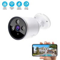Outdoor WiFi Security Camera Work with Alexa,1080P 2.4G WiFi Night Vision Security Cameras with Two-Way Audio,Cloud Storage,IP66 Waterproof,Motion Detection,Activity Alert,Deterrent Alarm