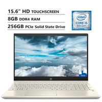 HP Pavilion 15.6" HD Touchscreen Laptop, Intel Core i5-8265U Up to 3.9GHz, 8GB DDR4 RAM, 256GB PCIe Solid State Drive, Wireless-AC, HDMI, USB Type-C, USB 3.0, RJ-45, Windows 10, Gold